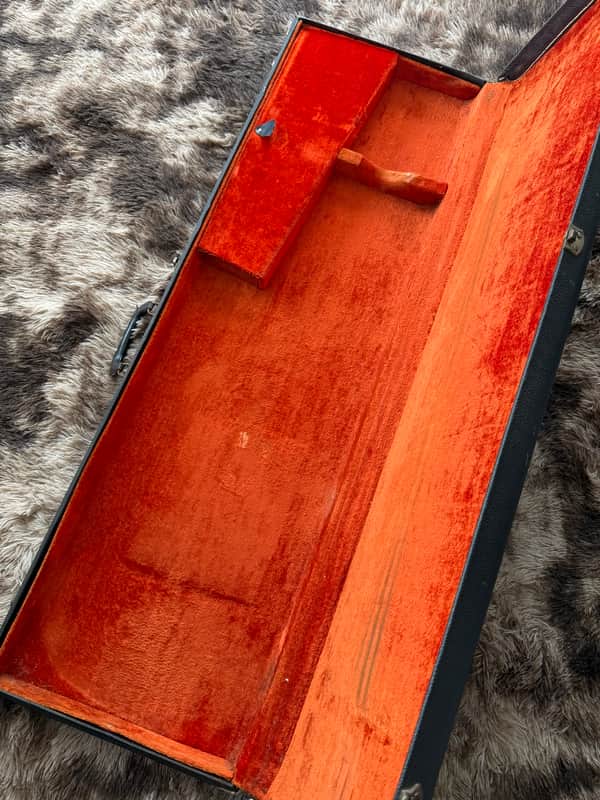 1960s Fender Jazz Bass Vintage Hard Case - Black / Orange image 1