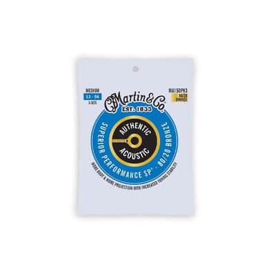Martin 3-Pack Acoustic 80/20 Bronze Guitar Strings - Medium .013-.056 image 1