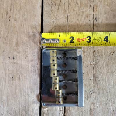 Unbranded Bass Bridge 1980s Brass Saddles Brass over Chrome Base 4 String image 8