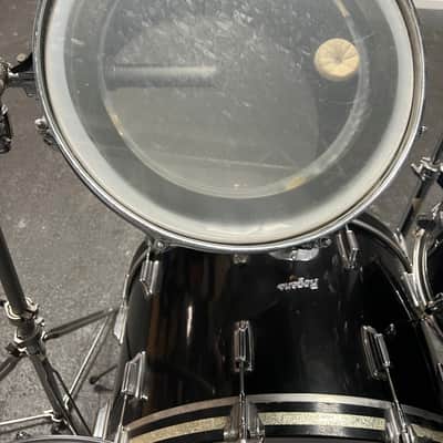 Vintage 1970's Rogers 7-Piece Drum Set, Black w/ Dyna-Sonic Custom Build Roger's Snare & Hardware image 14