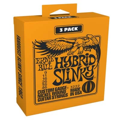 ERNIE BALL 3222 Hybrid Slinky 009-046- 3 Pack Nickel plated Steel. Saiten für E-Gitarre image 1