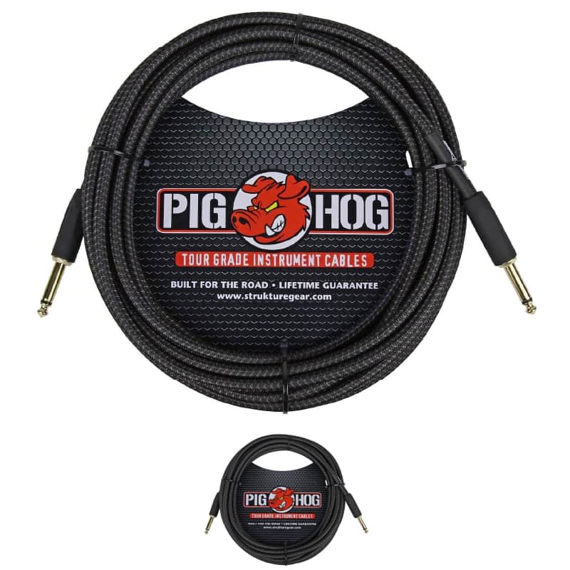 Pig Hog PCH20BK Woven Black Vintage Series Instrument Cable, 20 Ft - New image 1