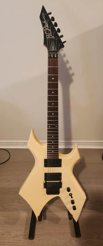 1992 BC Rich Warlock WGR-2X NJ Series White w/ Reverse Headstock & Floyd Rose, Japan