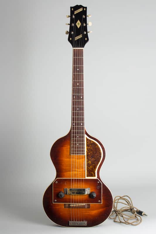 Slingerland Songster Model 401 Solid Body Electric Guitar, c. 1936, ser. #152, chipboard case. image 1