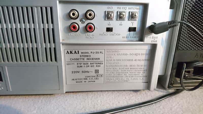 Vintage 1980s Akai PJ-W30 Chrome Boombox E.T. Classic AS IS Partial WORKS! Japan