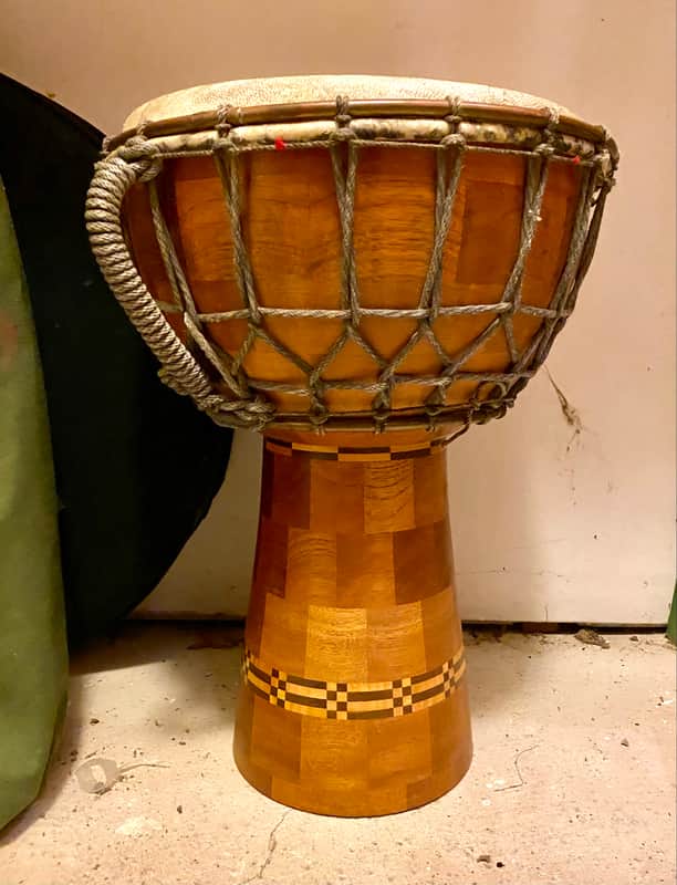 Handcrafted Djembe Early 1990s - Segmented Wood image 1