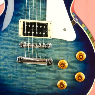 Used Epiphone Les Paul Classic Electric Guitar, Blue Quilted Top w/ Hardcase image 6