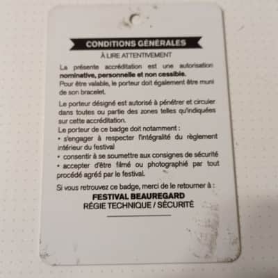 Scorpions Artist pass for the SCORPIONS to the 2015 Beauregard Festival g 2015 - Laminated image 2