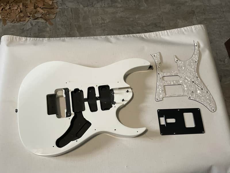2011 Indonesian Ibanez RG350DXZ White Strat Basswood Guitar Body Edge Zero II ZPS2 Ready image 1