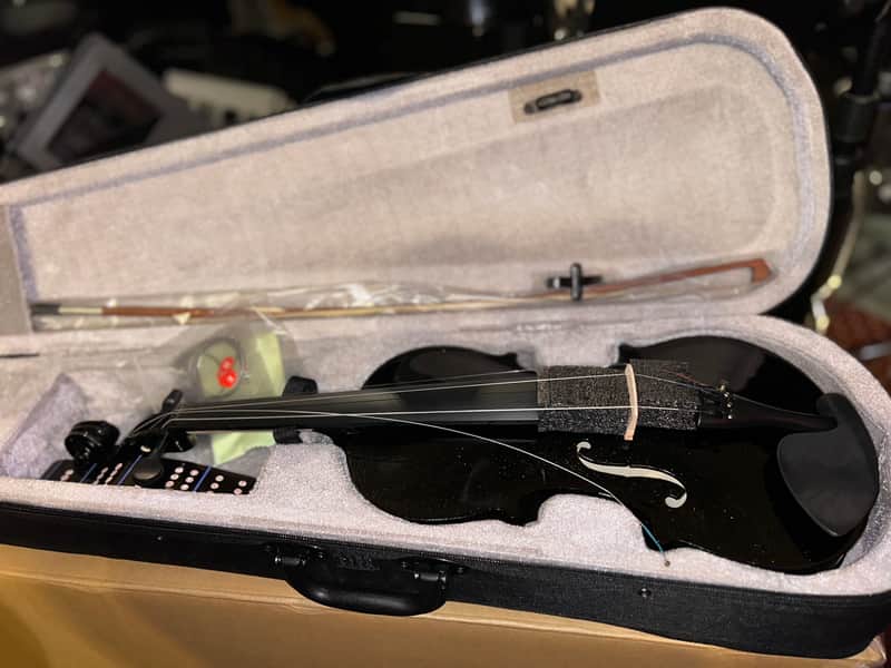 Cecilio Mendini 4/4 Violin - Black Sparkle image 1