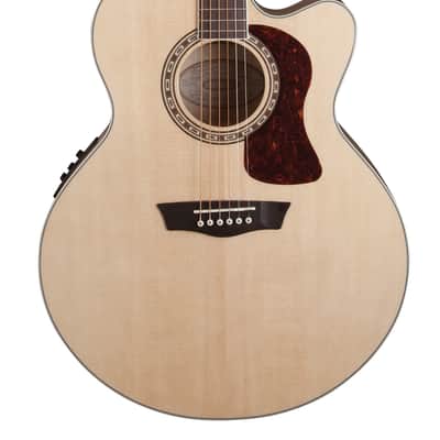 Washburn Heritage J40SCE 40 Series Jumbo Acoustic Electric Guitar- Natural image 3