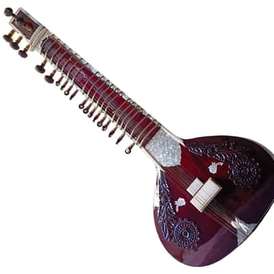 Munda Sitar Vilayat Khan Model Sitar Indian Tun Wood Sitar, Gig Bag, 6 main string 12 central string sitar For Professional Player Beginner image 1