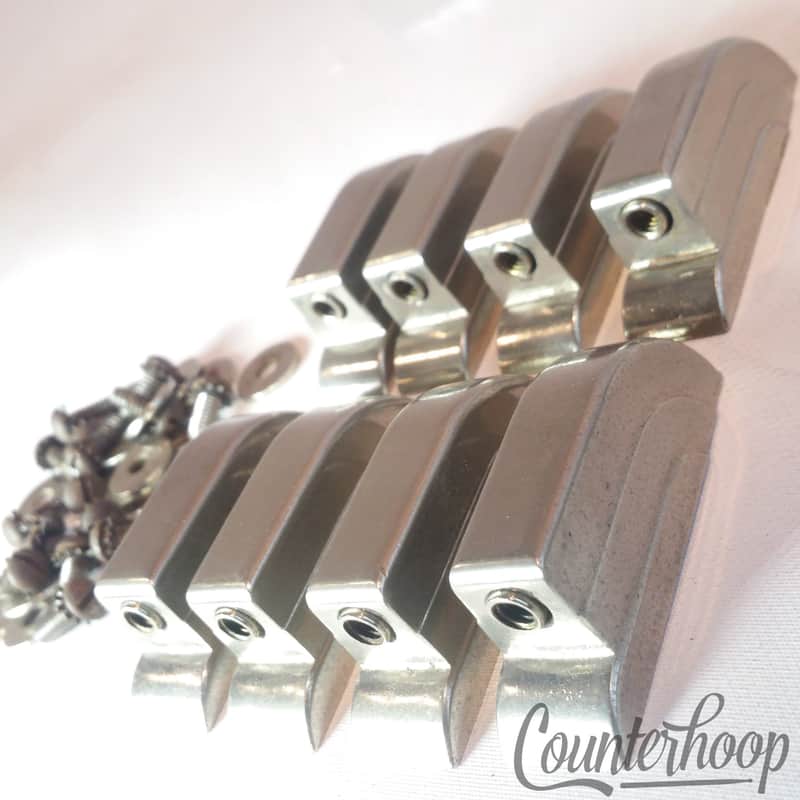 *Leedy 8x Beavertail Bass/Floor Tom Drum Lugs Nickel Elkhart IN Vintage 40s/50s* image 1