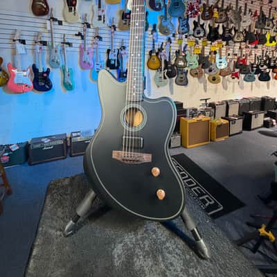 Fender Acoustasonic Standard Jazzmaster Acoustic-electric Guitar - Black, Free Plek 923 image 3
