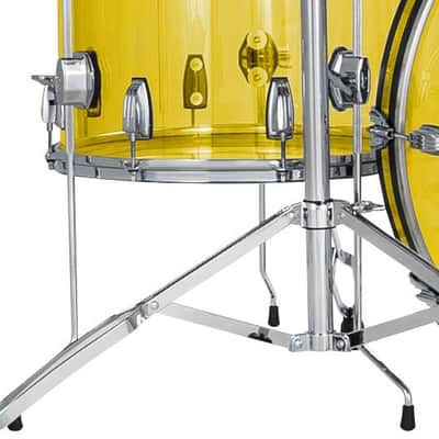 Ludwig *Pre-Order* Vistalite Yellow 14x14" Floor Tom Drum w/Legs Acrylic | Made in the USA | NEW | Special Order | Authorized Dealer image 1
