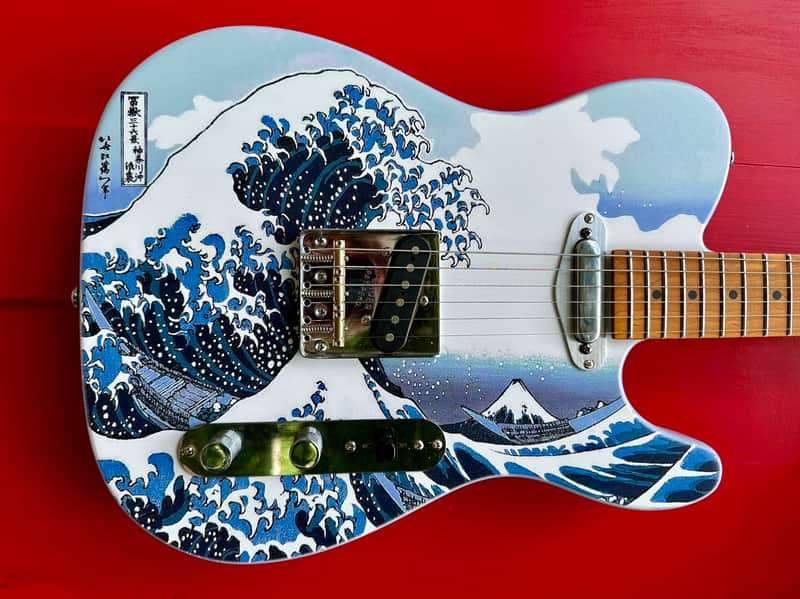 The Great Wave off Kanagawa Custom Printed Telecaster image 1