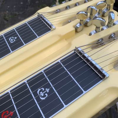 Canopus dual 8 double neck Console Lap steel guitar w case Cream white YSD8 image 15
