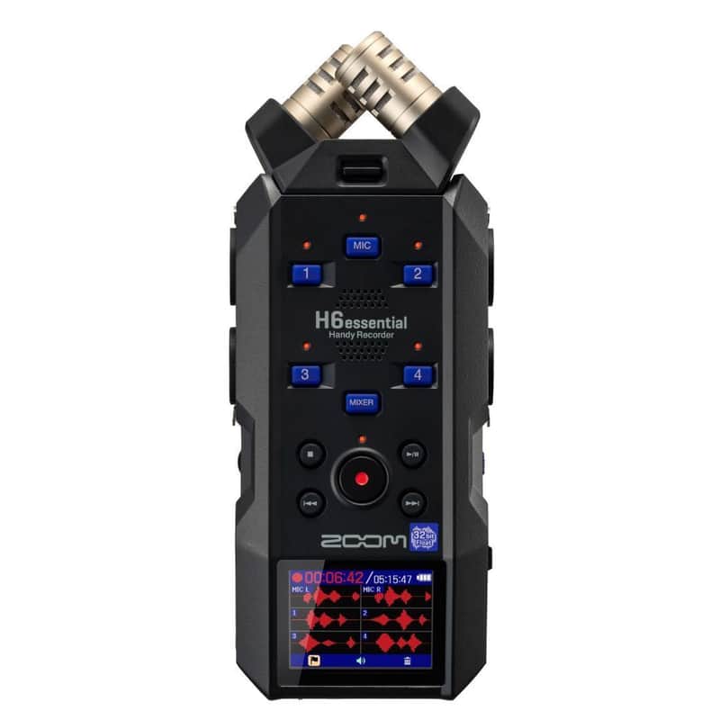 Zoom H6essential with 32-Bit Float, Accessibility, 6-Track Portable Recorder, Stereo Microphones, and 4 XLR and TRS Combo Inputs image 1