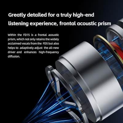 FiiO FD15 13.8mm Magnalium DLC HiFi Dynamic Driver in-Ear Earphone with Stainless Steel Shell, Detachable MMCX Cable (Silver) image 7
