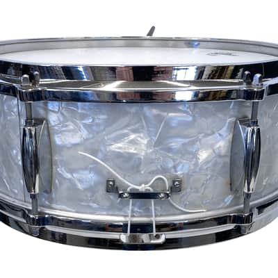 1960's Gretsch 6.5"x14" Dixieland Snare Drum in White Marine Pearl image 6