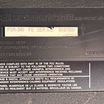 Vintage 1990's YAMAHA PSR-340 61 Key Portatone Workstation Arranger Synthesizer Keyboard Floppy Disk Drive image 10