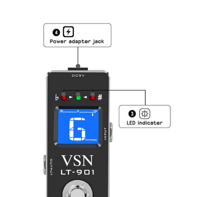 VSN Tuner Pedal,Chromatic Guitar Tuner Pedal Fast and Accuate Tuner for High Precision ± 1 Cent with Pitch Indicator for Electric Guitar and Bass True Bypass Tuning apparatus for musical instruments image 3