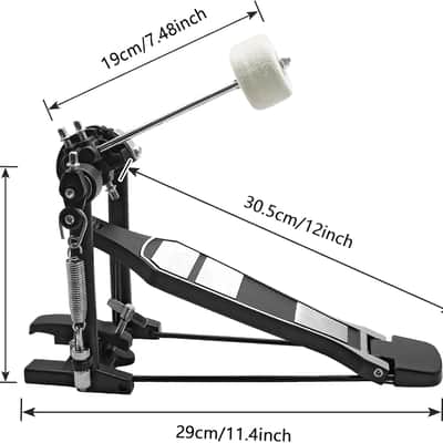 Bass Drum Pedal Hammer, Single Chain Bass Drum Pedal with Drum Beater Stick image 2