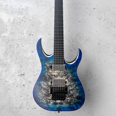 Mayones Duvell Elite Pro 7 Trans Jean Black 3 Tone Burst Satin image 3