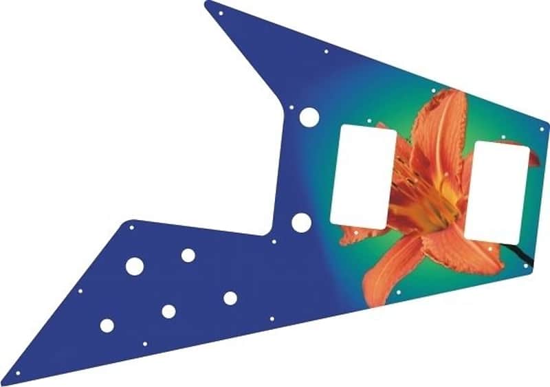 Pickguard Pick guard Scratchplate Graphical Gibson Flying V Guitar Flower image 1