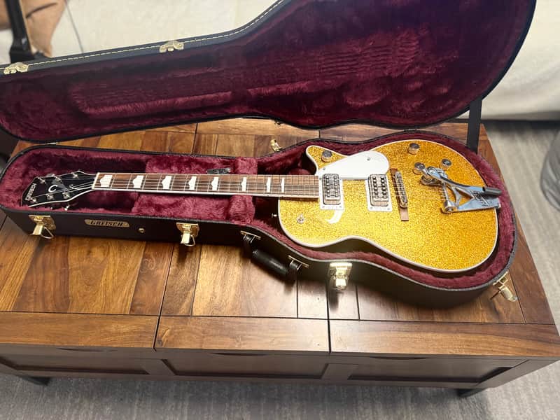 Gretsch G6129T-89 Vintage Select '89 Sparkle Jet with Bigsby 2021 - Present - Gold Sparkle image 1