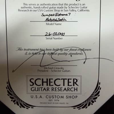 Schecter USA Custom Shop Sunset Extreme 7-string Electric Guitar - Natural Satin Stabilized Burl Top image 18