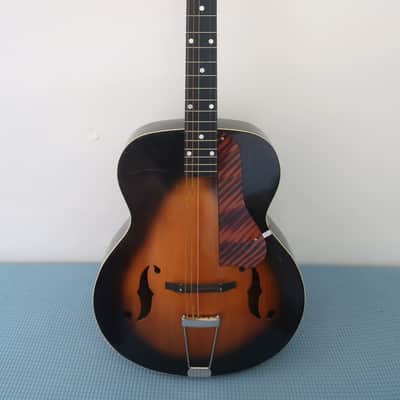 Vintage 1960s Unknown Maker Possibly Premier Kalamazoo Gibson Harmony Archtop Acoustic Guitar Circa Rare Geib & Schaeffer Lifton Sausage Handle Case Restoration Project image 9