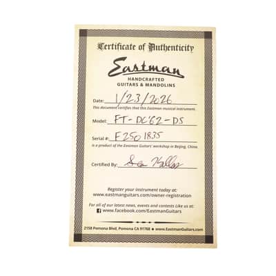 Eastman Fullertone DC'62 Desert Sand image 9