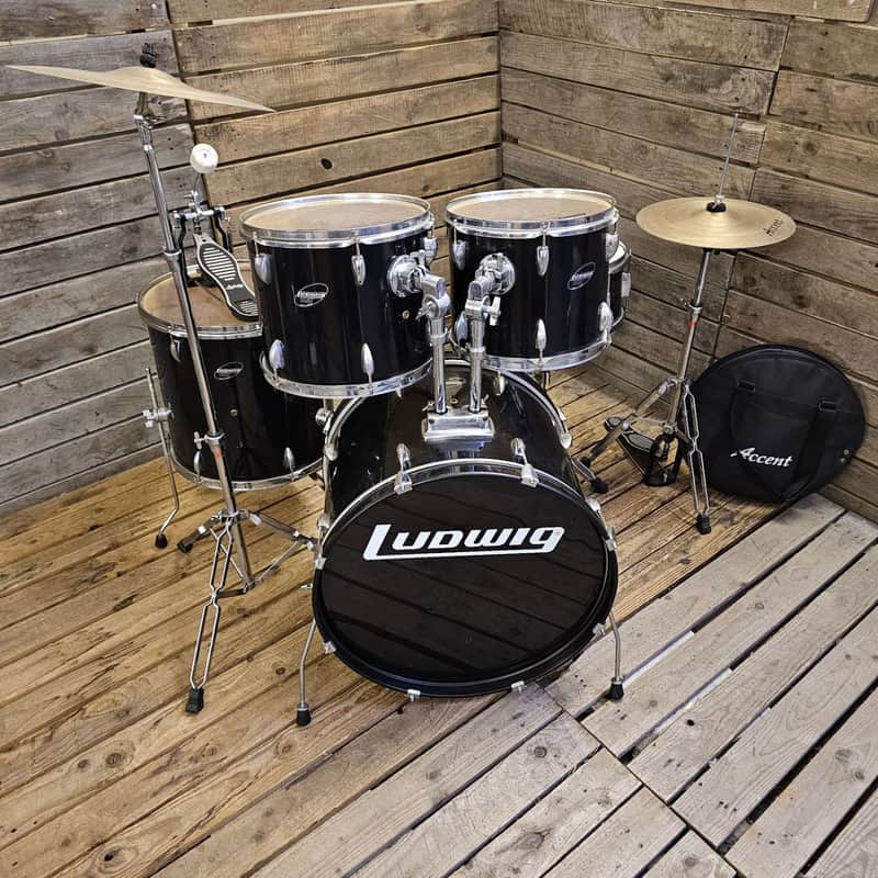 Ludwig Drum Kit, Accent Black Complete USED! RKACL021024 image 1