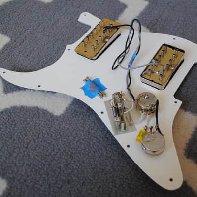 Gretsch Filtertron pickups on fully wired Stratocaster Pickguard image 5