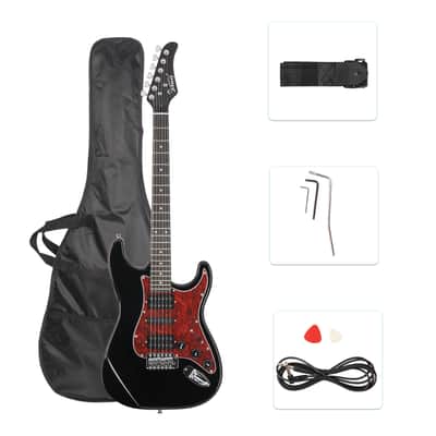 Glarry GST Electric Guitar HSH Pickup Rosewood Fingerboard Black image 2