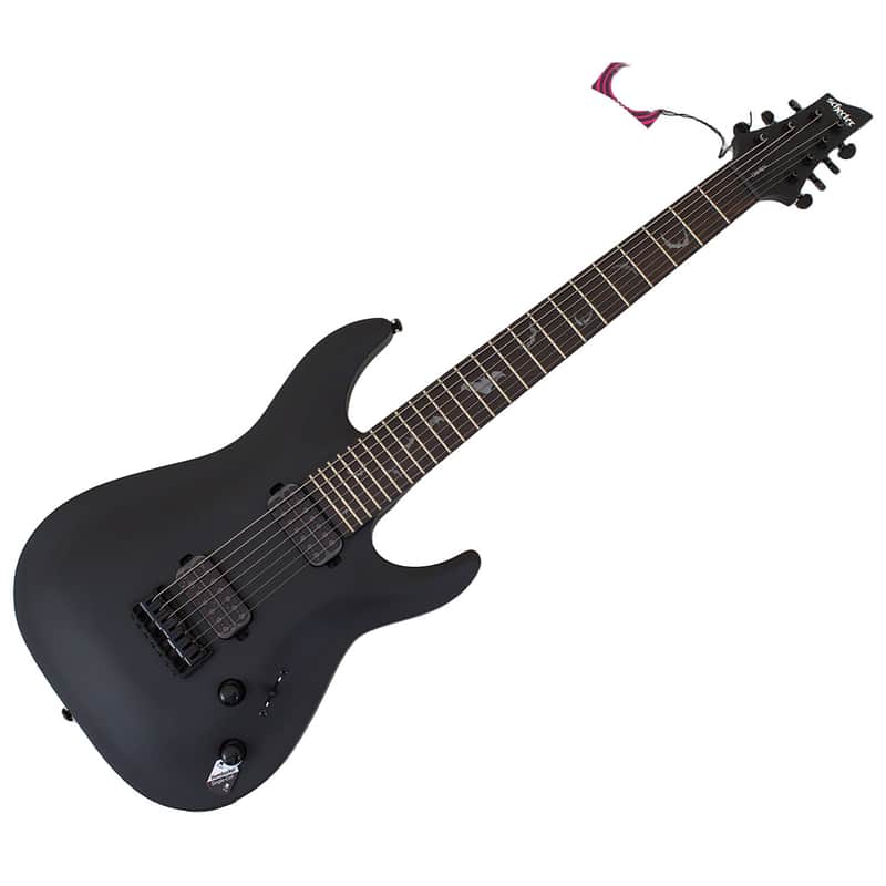 Schecter Damien-7 guitar in Satin Black B-Stock 0041 image 1