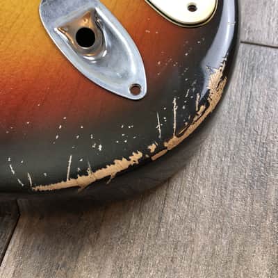 Made to Order - FRANCHIN Mercury guitar body JOHN FRUSCIANTE REPLICA Relic Aged 3-Color Sunburst 100% Nitro Lacquer Alder Stratocaster-Strat-S-Style Made in Italy image 7