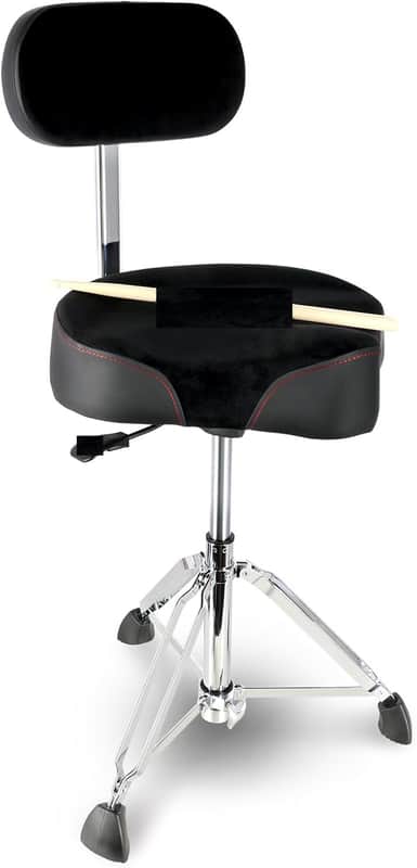 Drum Throne with Backrest,Heavy Duty Drum Stools Height Adjustable Motorcycle Style Hydraulic Drum Seat Drum Chair for Adult Drummer(Black) image 1