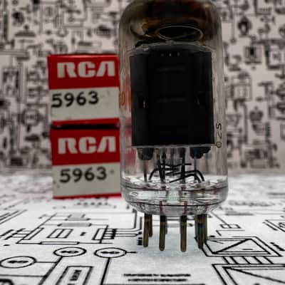 RCA 5963 12AU 7 Black Plate Matched Pair - NOS Vintage Vacuum Tubes - Industrial 12AU7 ECC82 Equivalent - Made in USA image 6
