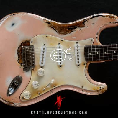 Fender Stratocaster Shell Pink Heavy Aged Relic by East Gloves Customs image 2