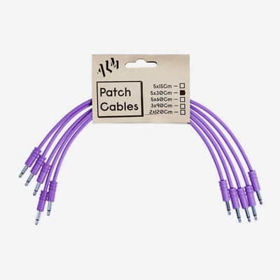 ALM Busy Circuits ALM-PC001x30 Eurorack Patch Cables (5 x 30cm) - Purple image 1