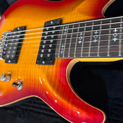 2015 Schecter USA Custom Shop Sunset Classic II 7 Ace Burst FM/MAH ME image 10