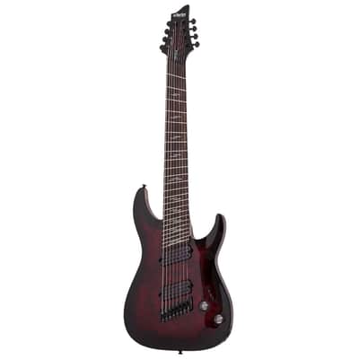 Schecter Omen Elite-8 8-String Multiscale Guitar - Black Cherry Burst image 2