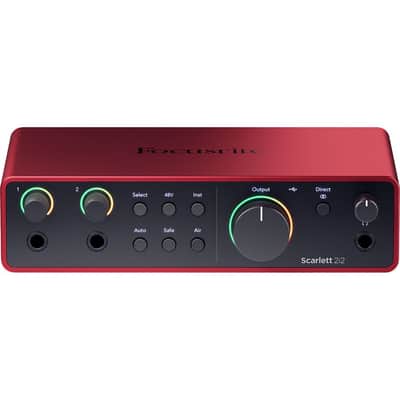 Focusrite Scarlett 2i2 4th Gen USB Audio Interface with Gator Microphone Pop Filter, XLR Cable and StreamEye Polishing Cloth image 5