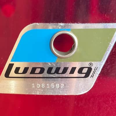 CRACKED! Vintage 70's Ludwig Vistalite 14" Concert Tom Red Acrylic for Drum Set image 3