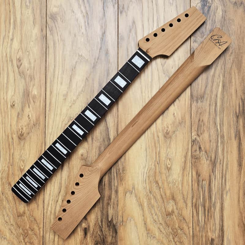 Telecaster Compatible Roasted Maple and Rosewood Guitar Neck Pearl Inlays Unfinished Paddle Headstock image 1