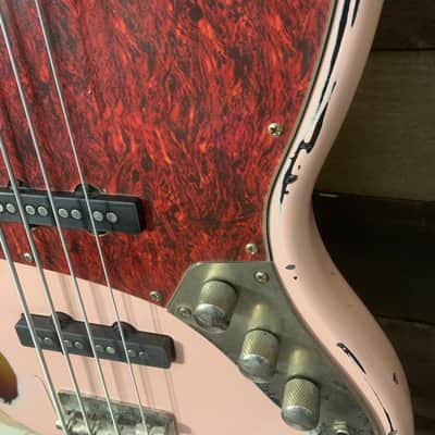 Real Life Relics Squier Jazz Bass Shell Pink Refinish Nitro Lacquer image 4