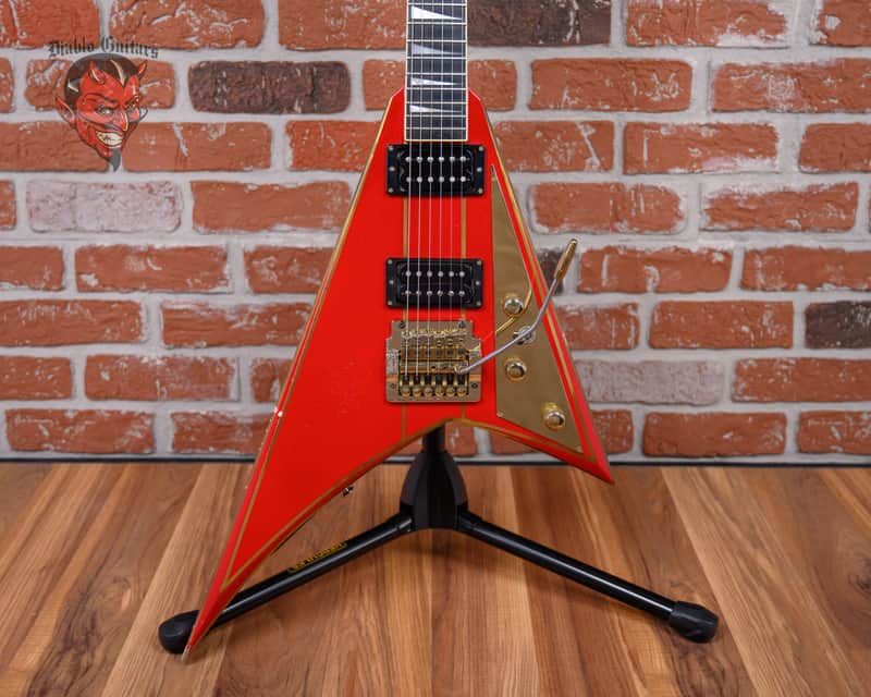Jackson USA Custom Shop RR1 Rhoads Red w/ Gold Pinstripes 1985 w/Hard Shell Case image 1