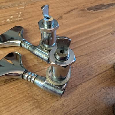 Schaller Bass Guitar Tuning Pegs Vintage Mid 1970s Nickel 2 Pegs Good 2 For Parts image 10